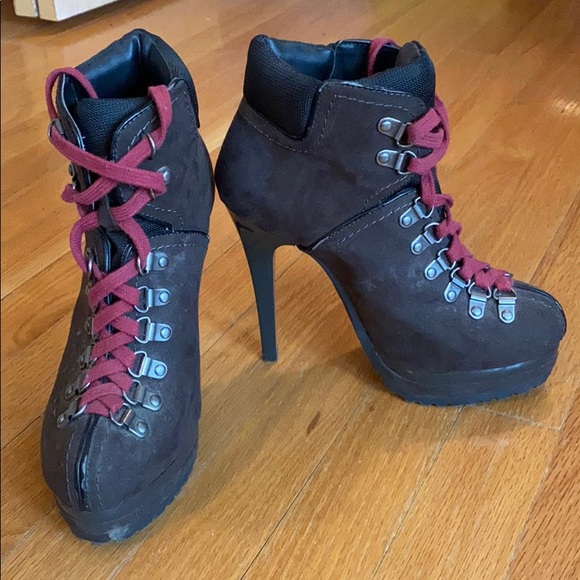 Women’s High-heel Lace-up Booties; S: 6 1/2 - Picture 3 of 8